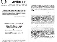 Verifica Musica ex Machina 1986 001 : Verifica Musica ex Machina 1986